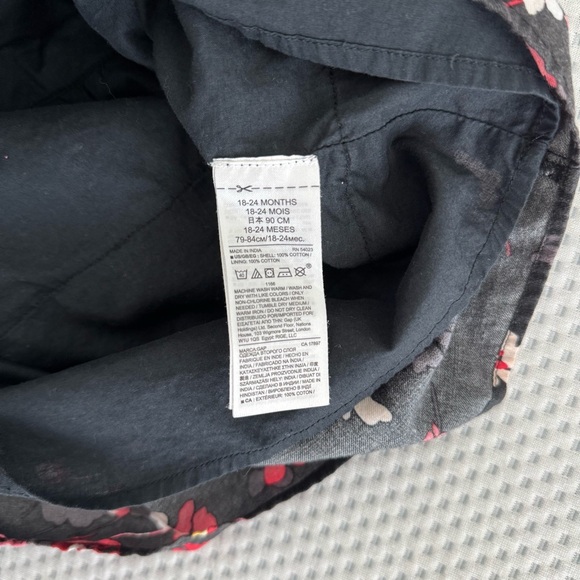 GAP Kids Floral Red And Black Ruffle Tiered Long Sleeve Dress Size 18-24m - Picture 6 of 6